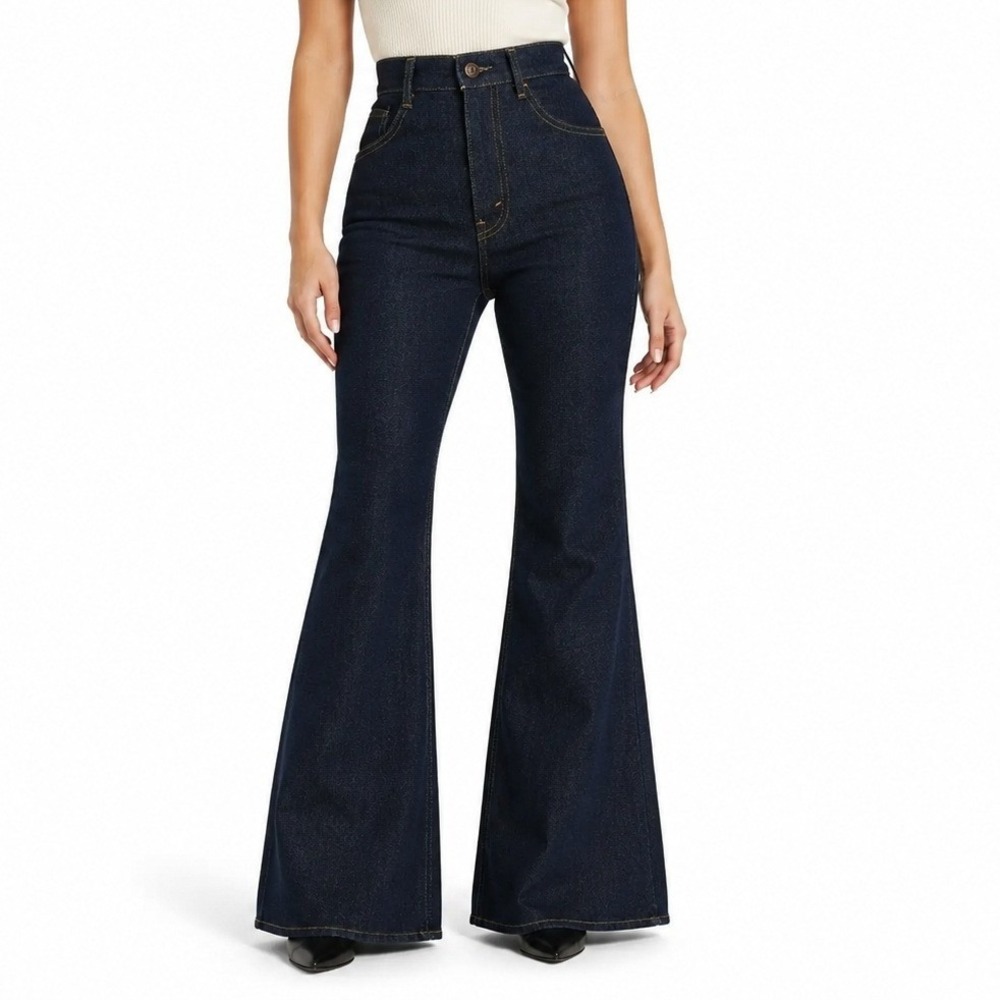 70s Vintage Levis Bell Bottoms Womens 00 Indigo Flare Jeans Deadstock Boho Bells
